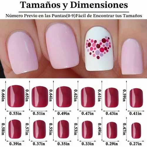 Vista 3 de Uñas postizas cuadradas redondas a presión, 360 unidades, 15