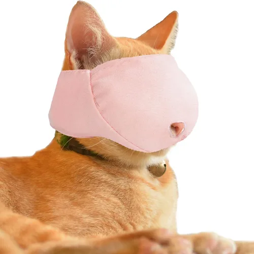 Vista 8 de Bozal para gatos con malla transpirable, bozal protector bucal de gato para evitar mordeduras y masticar (XS - negro)