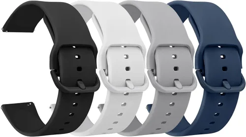 Vista 10 de Meliya Paquete de 4 correas de reloj, 0.78 pulgadas, 0.86 pulgadas, correa de repuesto de silicona suave de liberación rápida para mujeres y hombres