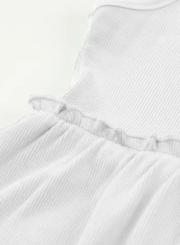 Vista 8 de blibean Vestido de verano sin mangas para niñas, trajes cómodos talla 4-13 años