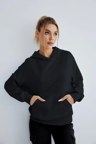 Vista 2 de SUGAR POISON Sudaderas con capucha para mujer, sudaderas casuales con capucha de manga larga con bolsillo de canguro