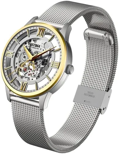 Vista 2 de Festina F205371 - Reloj de esqueleto automático plateado para hombre pulsera plateado Reloj automático