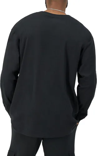 Vista 5 de Champion Men's Classic Long Sleeve T-Shirt, Standard Fit, Script & C Logo, Available in Regular and Big & Tall Negro