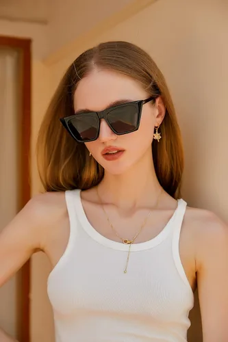 Vista 5 de FEISEDY Gafas de sol polarizadas vintage de ojo de gato cuadrado para mujer, gafas de sol polarizadas de moda Cateye B2692