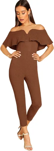 Vista 4 de Verdusa enterizo elegante largo para mujer, con hombros descubiertos y de tiro alto