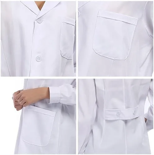 Vista 5 de Taylor Eddie - Bata de laboratorio para mujer, color blanco