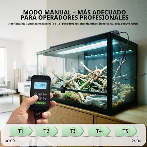 Vista 5 de PAIZOO Luz LED UVB para reptiles 16" UVA UVB Reptile Light con controlador
