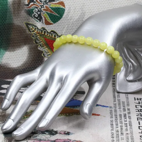 Vista 88 de Amandastone Pulsera elástica de cuentas redondas de 0.315 in con piedras preciosas naturales de 7 pulgadas