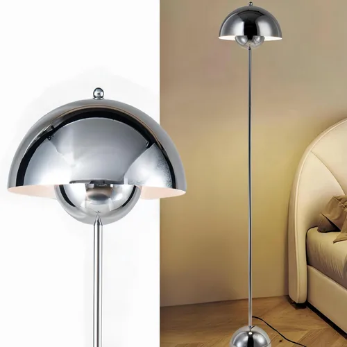 Vista 12 de COSYLUX Lámpara de pie moderna para sala de estar, lámpara de pie alta industrial para dormitorio, pantalla de metal que refleja la luz, lámpara