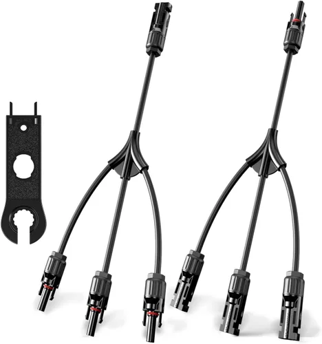 Vista 8 de OYMSAE Conectores solares 30A - Kit de cable adaptador paralelo de rama en Y impermeable para panel solar