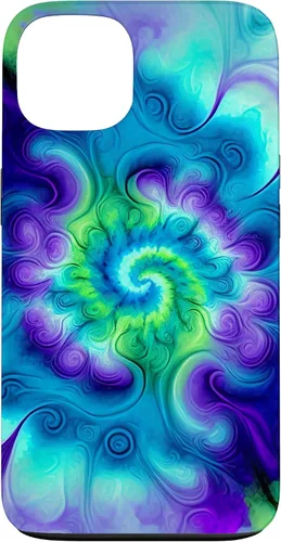 Vista 7 de Tie Dye Colorido Azul Cian Púrpura Verde Diseño Caso para iPhone 17