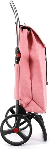 Vista 3 de ROLSER Carrito de compras plegable con ruedas Carrito personal plegable para comestibles Duradero y portátil Coral
