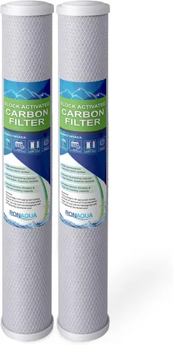 Vista 10 de Filtro de agua estándar de 5 micrones con carcasa de coco para toda la casa, bloque de carbono, 20 x 2.5 pulgadas, se adapta a carcasas de 20 x 2.5