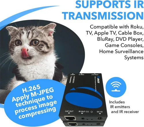 Vista 6 de OREI Extensor HDMI sobre Cat6 330 pies - 1080p sobre IP, bucle, IR