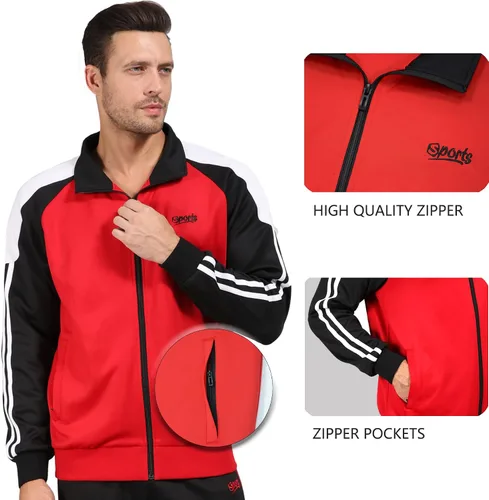 Vista 2 de Conjunto de trajes deportivos para hombre 2 piezas con cierre completo para hombre