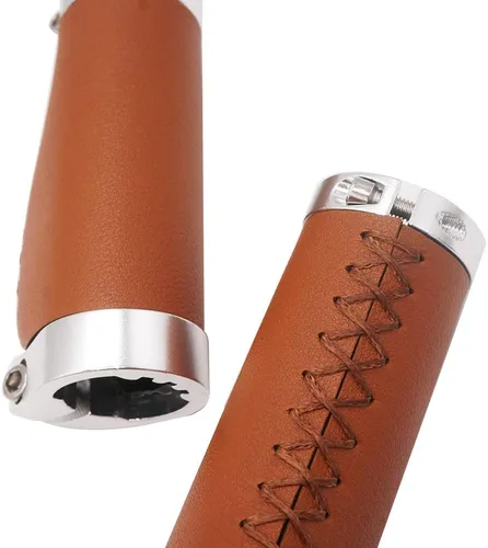 Vista 5 de Mango de bicicleta, cuero artificial de microfibra de PVC, largo 0.874x5.315 in, corto 0.874x3.740 in, ergonómico, antideslizante, para bicicleta