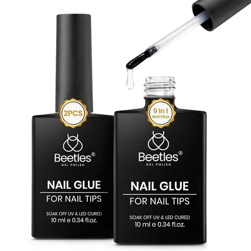 Vista 24 de Beetles Gel Polish Puntas de uñas de gel Flat-X - Almendra mediana, 320 piezas 16 tamaños, puntas de uñas postizas de acrílico suave con media mate