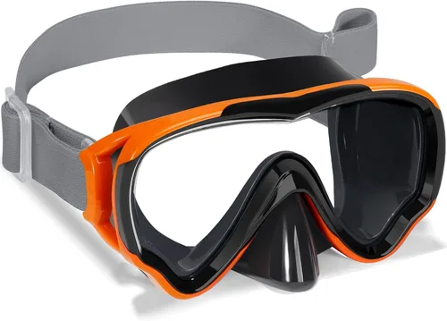 Vista 10 de Gafas de natación para niños con correa de tela para niños de 3 a 15 años, gafas de natación a prueba de fugas con cubierta nasal, vista clara