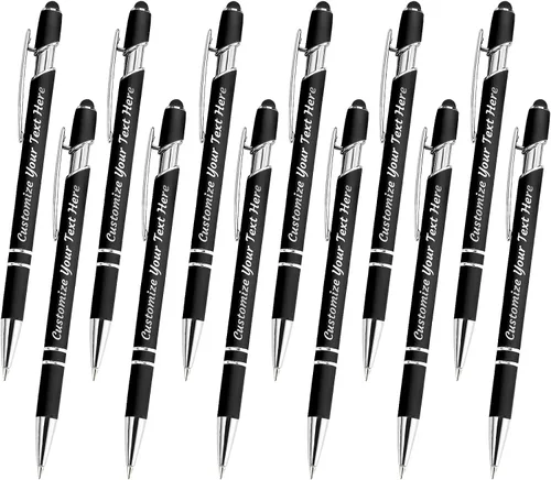 Vista 47 de 12 bolígrafos personalizados a granel, bolígrafos personalizados con grabado personalizado con nombre o texto, regalo ideal de aniversario