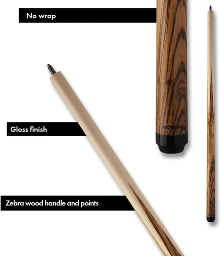 Vista 3 de Action Sneaky Pete Billar Taco Palo - Zebrawood