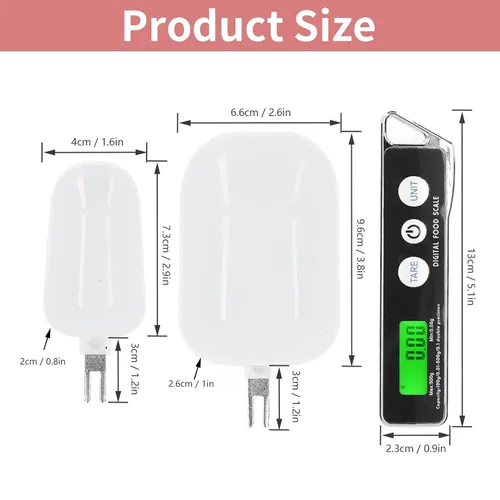 Vista 3 de Cuchara medidora digital, 17.64 oz/0.00 oz de alta precisión gramos, taza medidora para el hogar, cuchara digital con 2 cucharas reemplazables