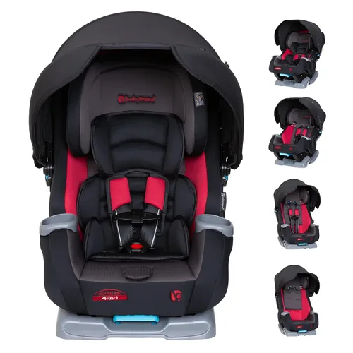 Vista 10 de Baby Trend Cover Me - Asiento convertible 4 en 1 para niños pequeños con toldo ajustable/extraíble para protección solar y 2 portavasos, color negro