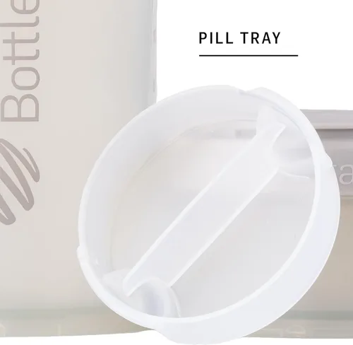 Vista 5 de BlenderBottle - Botella mezcladora con organizador de pastillas y almacenamiento para polvo proteínico, sistema Classic V2 ProStak, 22 onzas, azul