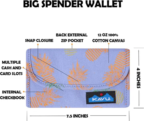 Vista 6 de Kavu Big Spender - cartera de mano de tres pliegues