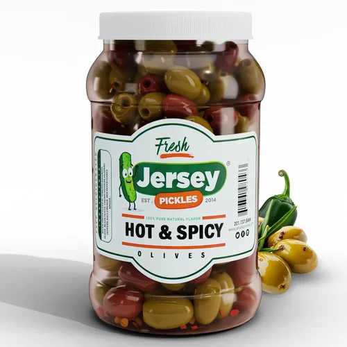 Vista 9 de Jersey Pickles - Combo de aceitunas Hot Mix (1/2 galón)