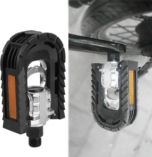 Vista 3 de Yosoo Health Gear 1 par de pedales de bicicleta plegables de metal, pedales de bicicleta plegables negros, pedales de bicicleta antideslizantes