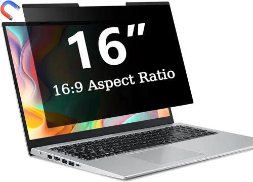 Vista 15 de Pantalla magnética de privacidad para laptop 11.6 pulgadas 16:9, filtro de Negro