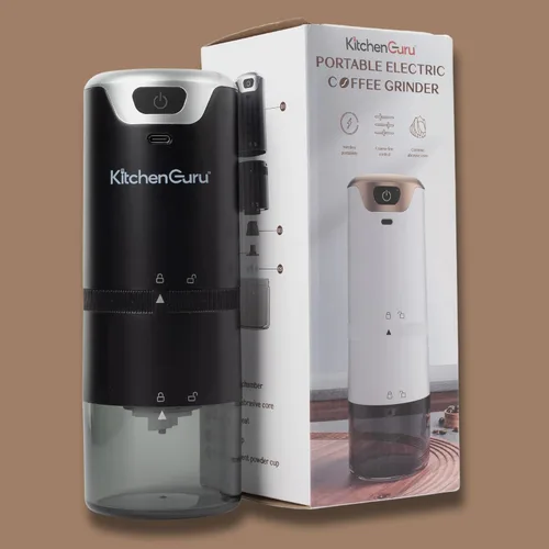 Vista 3 de Levare - Molinillo de café recargable, molinillo de café inalámbrico con rebabas de cerámica, funciona con batería de bajo ruido, ajustes