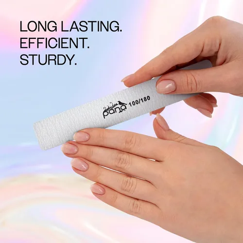 Vista 6 de PANA Lima de uñas Emery Jumbo de doble cara para manicura, pedicura, uñas naturales y acrílicas, cebra (grano 100/180), paquete de 50