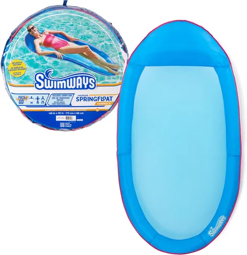 Vista 9 de SwimWays Spring Float Premium Hamaca Flotante para Piscina, Flotadores de Piscina Inflables para Adultos con Inflado Rápido para Edades de 15 años