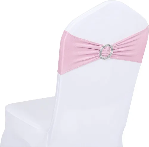 Vista 11 de Obstal 10 cintas elásticas de elastano para sillas de recepción de boda, bandas elásticas universales para silla con hebilla deslizante