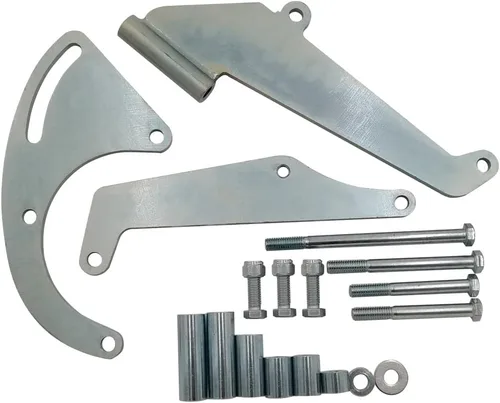 Vista 8 de Compatible con bloque pequeño Chevy A/C Compresor de aire acondicionado Soporte de montaje SBC LWP Bomba de agua larga lado del conductor 9919L 119L