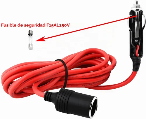 Vista 2 de EPAuto, cable de extensión de 12 voltios 12 pies con zócalo encendedor de cigarrillos