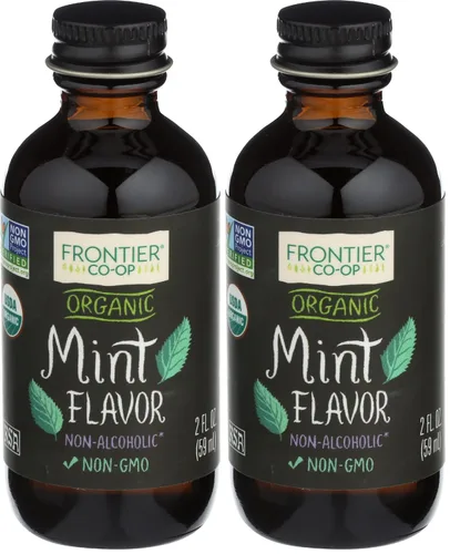 Vista 15 de Saborizante orgánico de menta de Frontier Co-op, frasco de vidrio de 2 onzas, sin alcohol, ideal para hornear, café y más