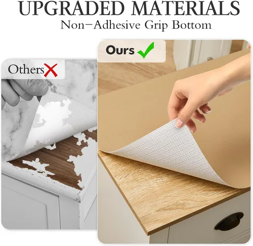 Vista 8 de Beautysaid Revestimiento de estante y cajón para armario de cocina, papel antideslizante no adhesivo, impermeable, lavable, grueso para tocador