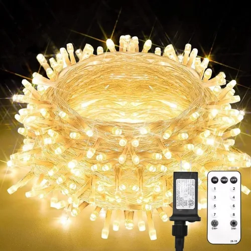 Vista 14 de suddus - Guirnalda 100 luces led conectable, control remoto, enchufe, impermeable, regulable, cable transparente, exterior, otoño, Halloween, Acción