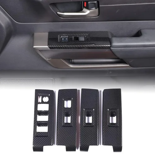 Vista 13 de Aunginsy Cubierta de Panel de Moldura de Botón de Elevación de Vidrio para Puerta de Automóvil Compatible con Toyota Tundra/Sequoia 2022-2025