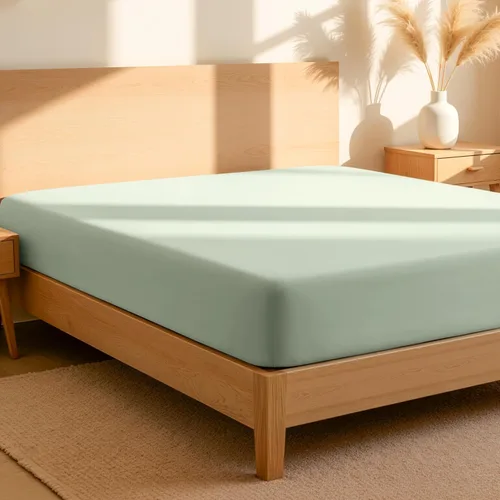 Vista 23 de Bare Home Sábana bajera ajustable 100 % algodón orgánico Twin, tejido de percal crujiente, ligera y transpirable, sábana bajera de bolsillo profundo