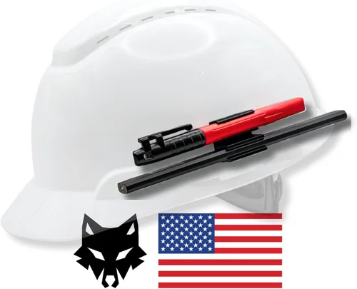 Vista 15 de Diligence, clips de lobo, accesorio para casco duro, marcador y lápiz de carpintero, rojo