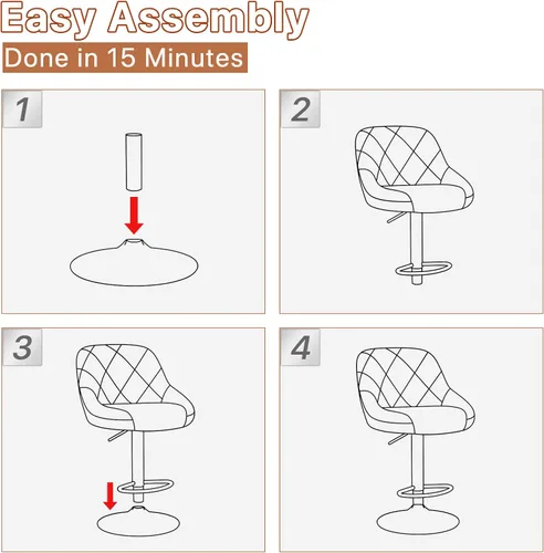Vista 10 de Magshion Juego de 2 taburetes de bar, taburetes de bar giratorios de altura de mostrador, moderna silla de isla con respaldo y reposapiés para Negro
