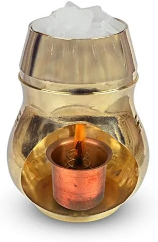 Vista 2 de Frienemy Presents Vastu/Feng Shui - Quemador de incienso de latón con lámpara de alcanfor, lámpara Kapoor, lámpara mágica, quemador de aceite