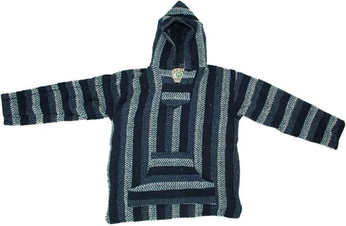 Vista 5 de Baja Joe - Sudadera con capucha tejida a rayas ecológicas