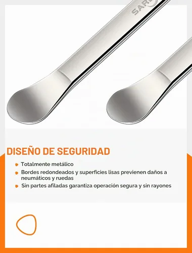 Vista 3 de SARDVISA Palancas de neumáticos de bicicleta Palancas de neumáticos ultra fuertes y cucharas de neumáticos de acero inoxidable, herramienta
