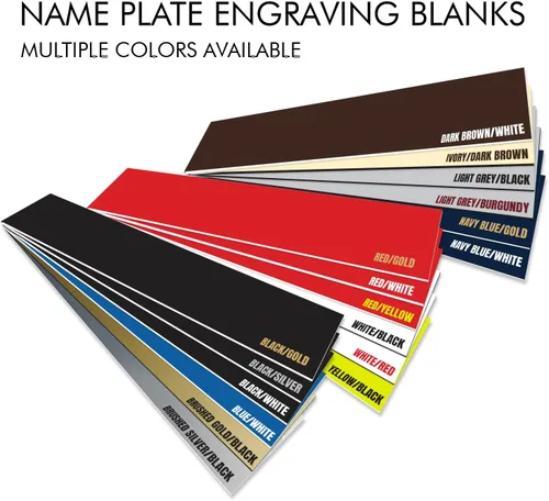 Vista 4 de Placa de identificación personalizada para pared/escritorio, 2 x 8 pulgadas, color negro