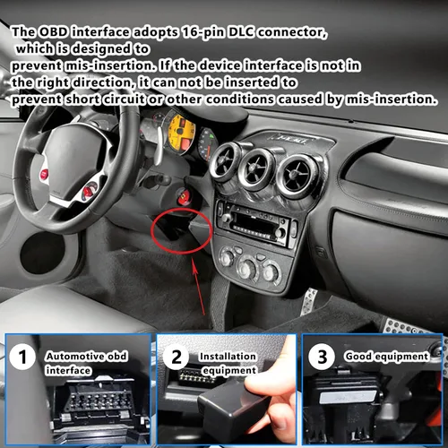 Vista 5 de XMSJSIY Cable de extensión de conector hembra OBD2 de 16 pines, arnés fijo OBD2 ensamblado, cables de puerto de salpicadero, conexión E-Car