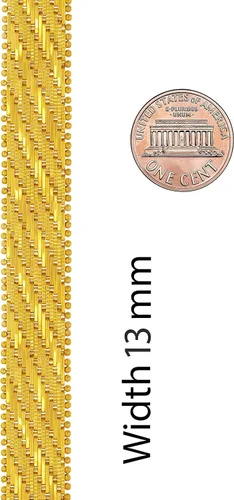 Vista 6 de LIFETIME JEWELRY Pulsera de tejido de cesta plana vintage chapada en oro real de 24 quilates para mujeres y hombres (0.276 in y 0.512 in)